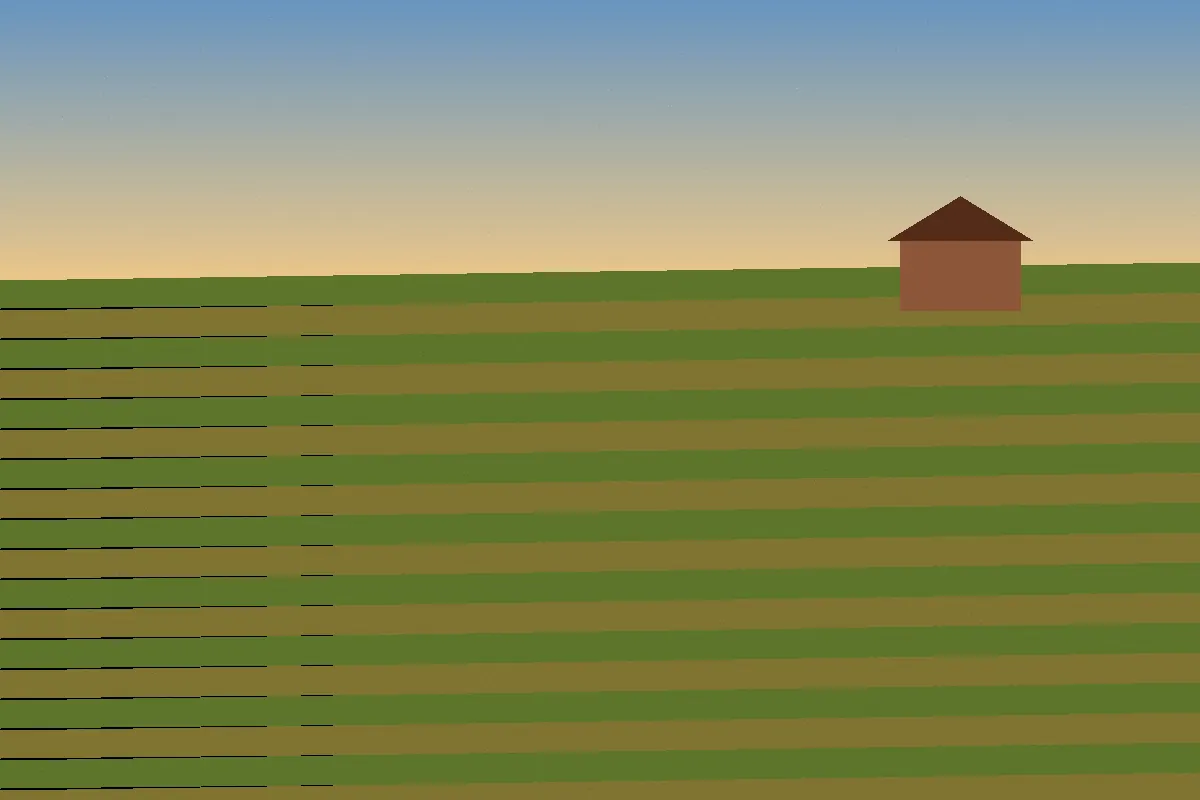 Crop rows on a rural acreage in the Camrose septic service area