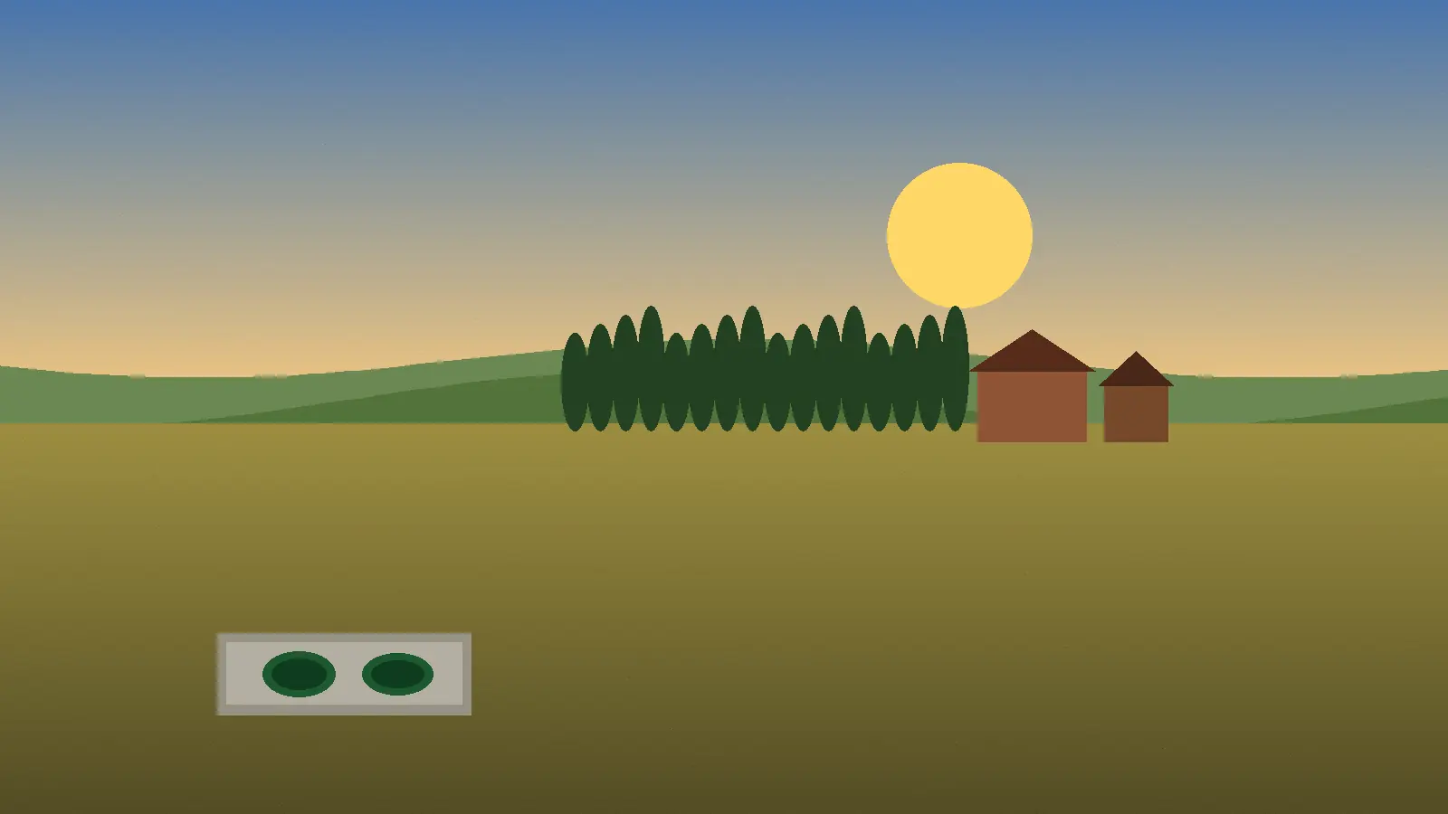 Open farmland on the Camrose acreage rim with septic tank lids